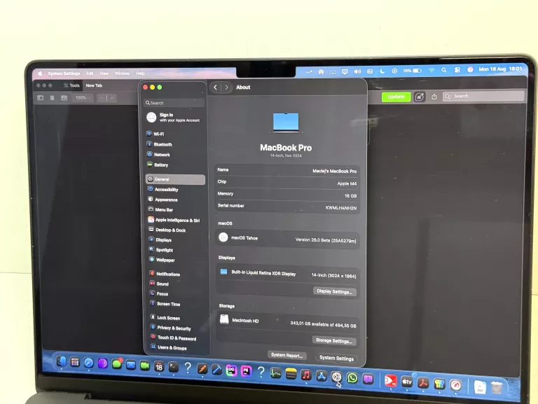 LAPTOP APPLE MACBOOK 14 PRO M4 A3112 16/512GB