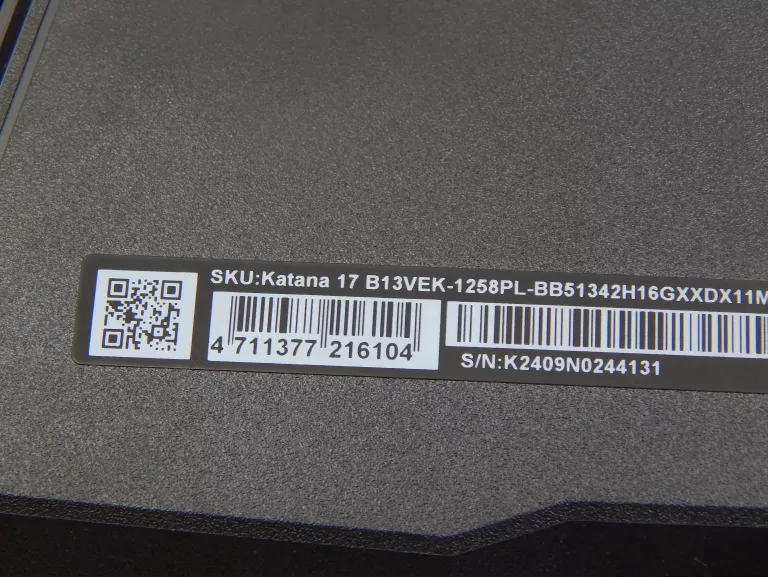 LAPTOP MSI KATANA 17 B13V
