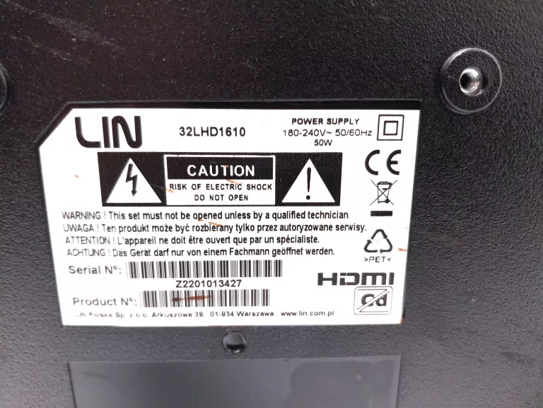 TV LED LIN 32LHD1610 32" + PILOT