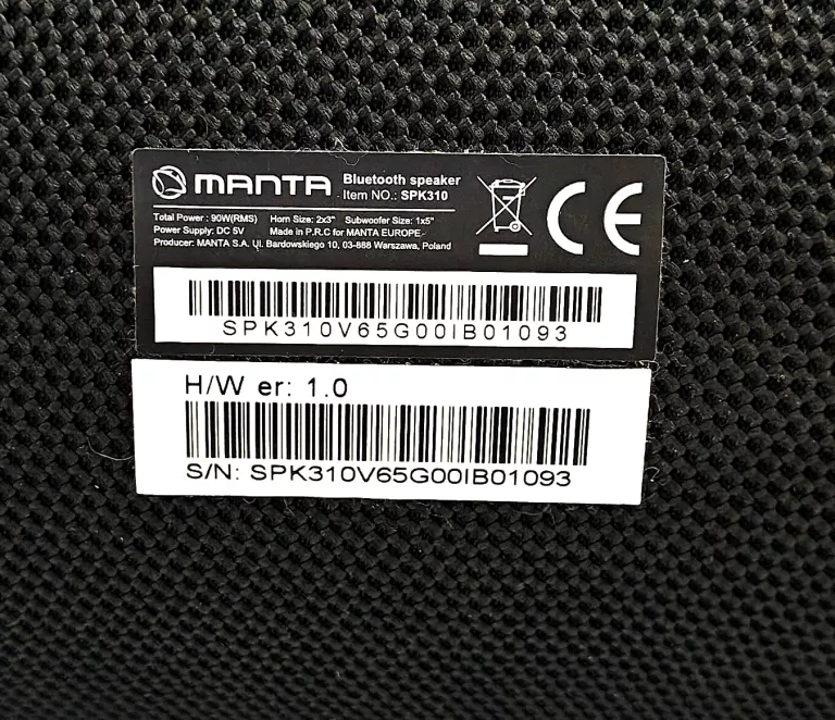 GŁOŚNIK MANTA SPK310