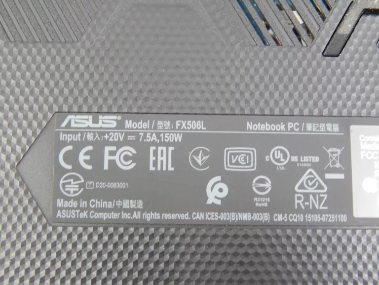 LAPTOP ASUS TUF GAMING F15 FX506L