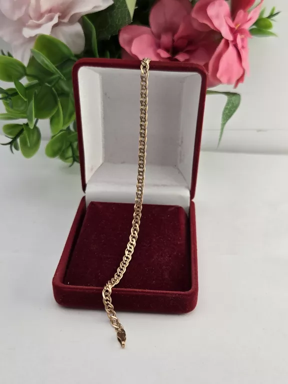 ZŁOTA BRANSOLETKA RÓŻOWE ZŁOTO PANCERKA 585 14K 20CM