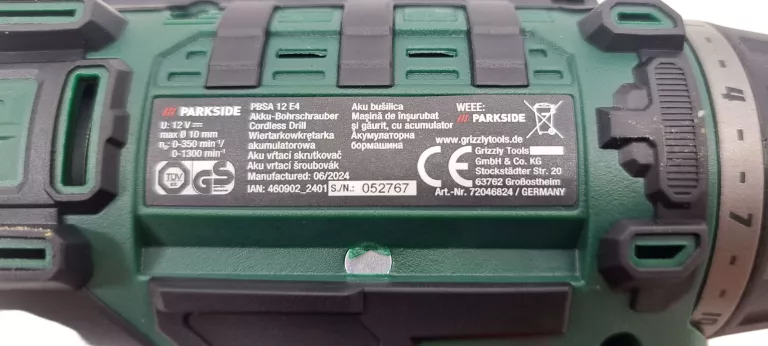 WKRĘTARKA PARKSIDE ZASILANIE AKUMULATOROWE 12 V PBSA 12 E4 + WALIZKA