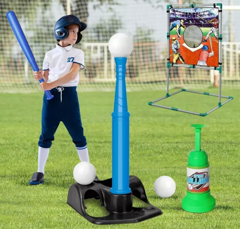 GRA W BASEBALL ZESTAW TRENINGOWY DLA DZIECI TARCZA KIJ PIŁKI WYRZUTNIA