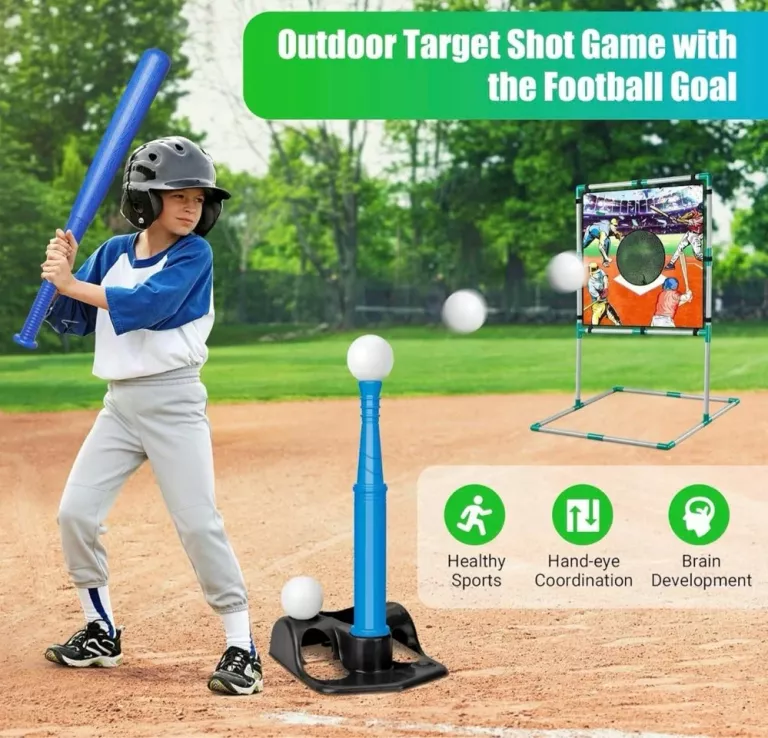 GRA W BASEBALL ZESTAW TRENINGOWY DLA DZIECI TARCZA KIJ PIŁKI WYRZUTNIA