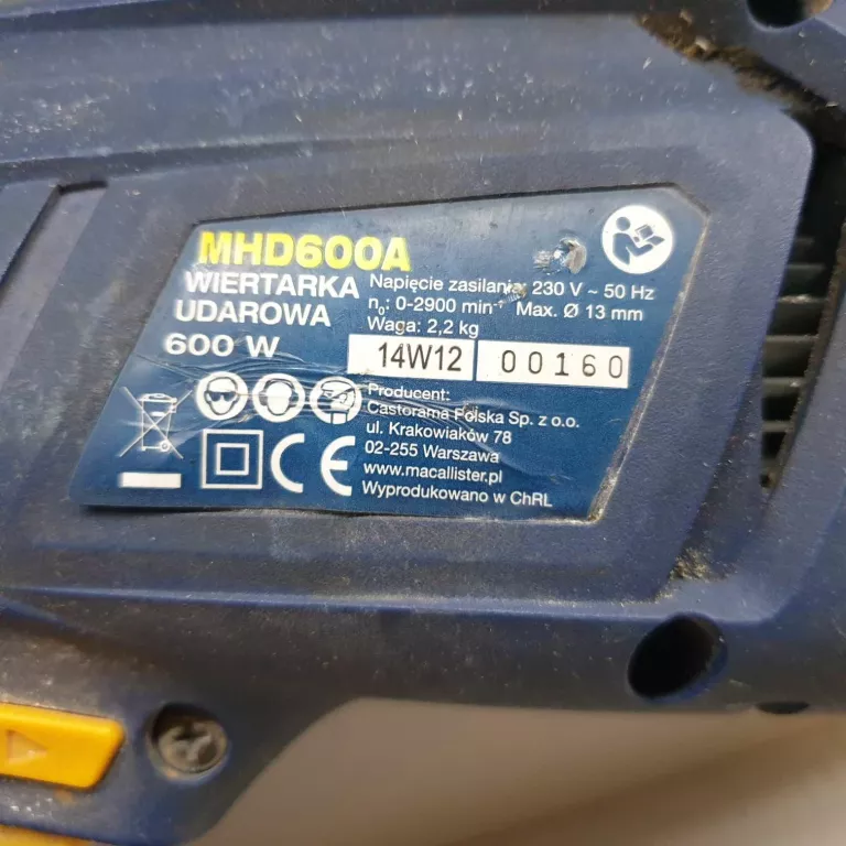 WIERTARKA MACALLISTER MHD600A