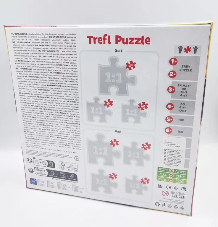 PUZZLE TREFL 4W1 207 ELEMENTÓW PUZZLE - "4W1" - WAKACJE NA HAWAJACH