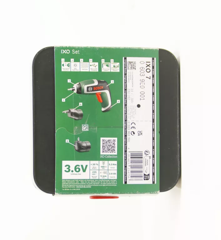 WKRĘTARKA IXO 7 BOSCH + 10 BITÓW + ADAPTER KĄTOWY
