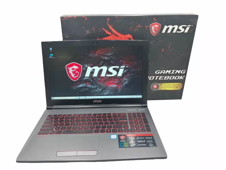 LAPTOP MSI GV62 7RD 15.6" I7-7700HQ 8GB RAM 1000GB HDD GTX 1050 WIN 10