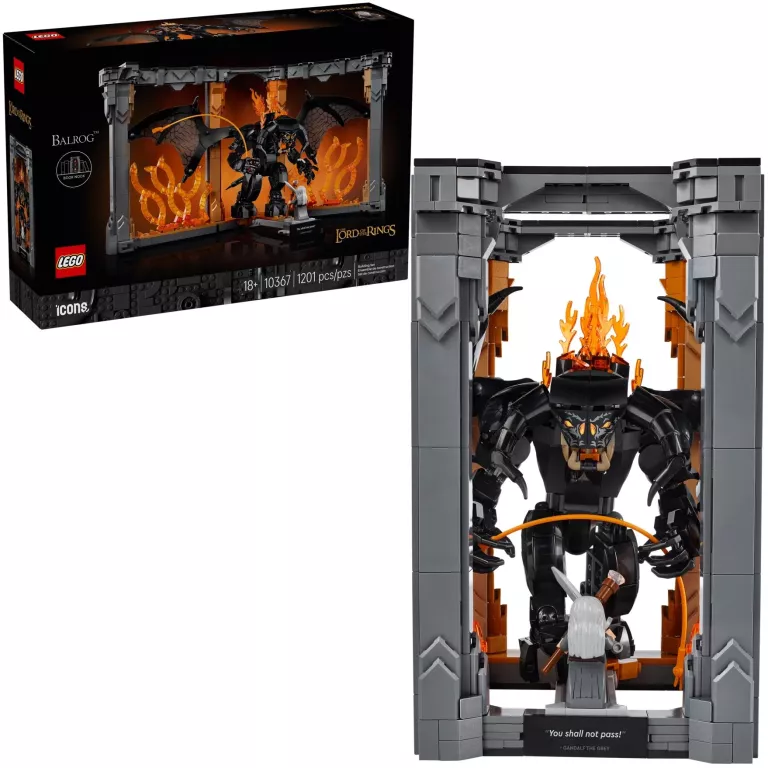 LEGO ICONS 10367 - WŁADCA PIERŚCIENI: BOOK NOOK Z BALROGIEM