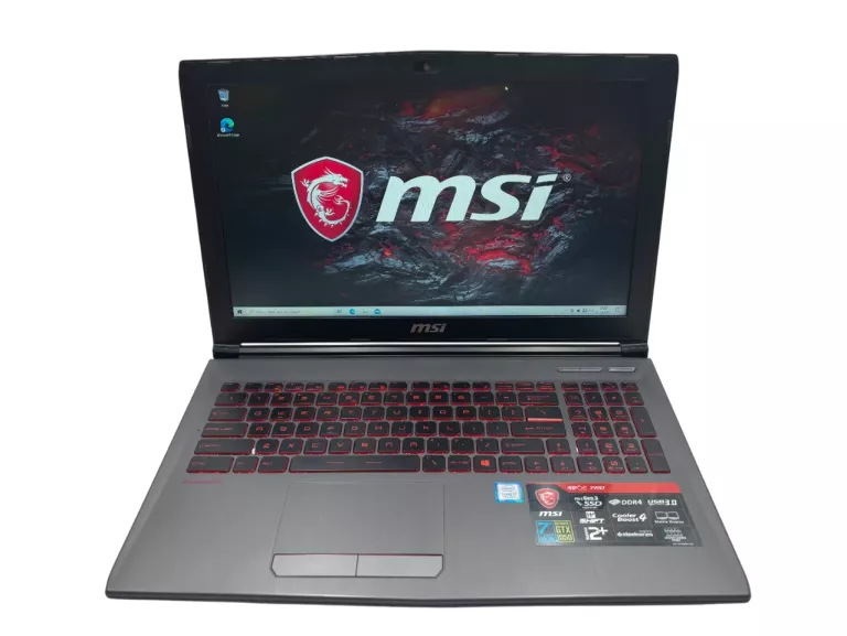 LAPTOP MSI GV62 7RD 15.6" I7-7700HQ 8GB RAM 1000GB HDD GTX 1050 WIN 10