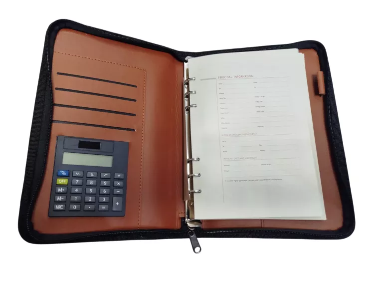 NOTES ORGANIZER AKTÓWKA A5 KURTZY Z KALKULATOREM BRĄZ
