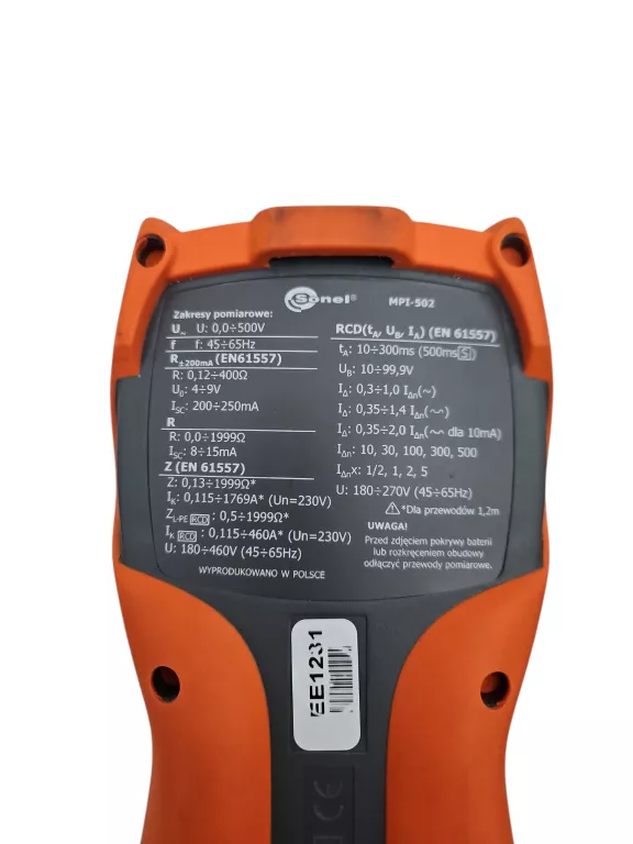 MIERNIK PARAMETRÓW INSTALACJI ELEKTRYCZNYCH MPI-502 -SONEL KOMPLET