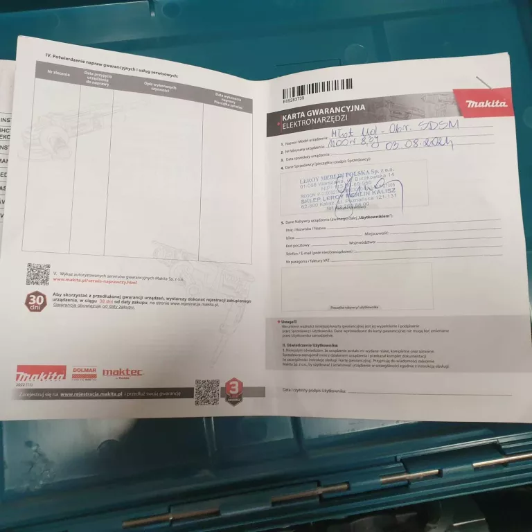 MŁOT UDAROWY MAKITA HR4003C GWARANCJA