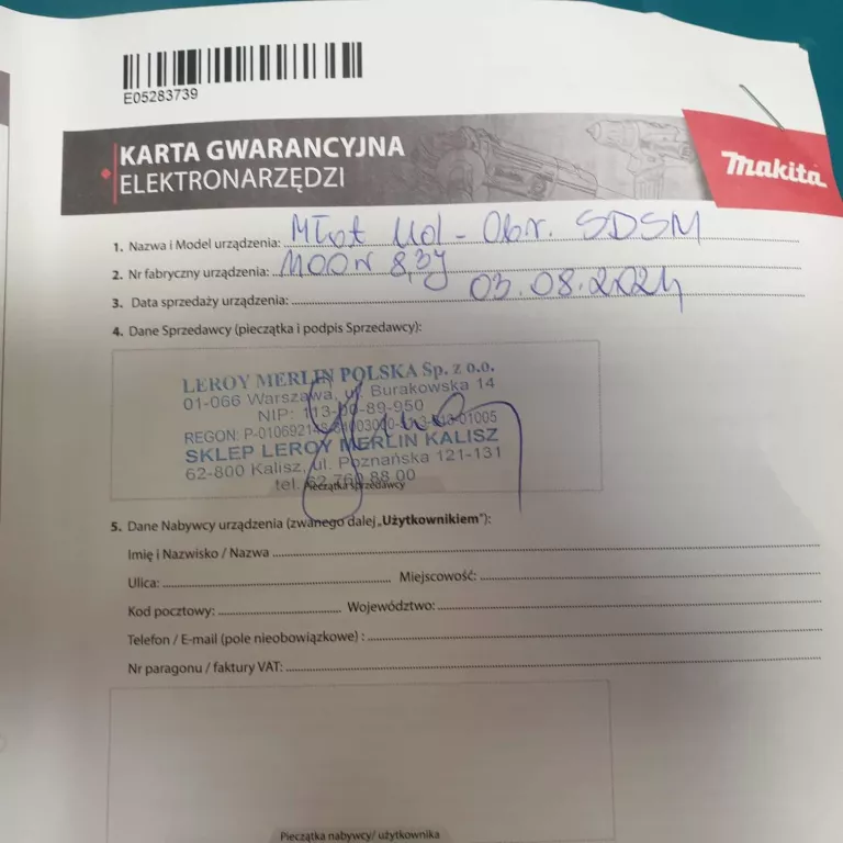MŁOT UDAROWY MAKITA HR4003C GWARANCJA