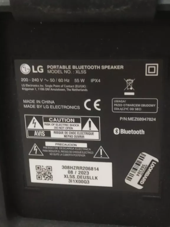 GŁOŚNIK LG XBOOM XL5S + GWR
