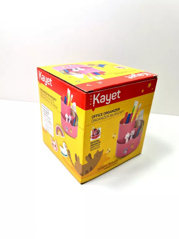 kayet-organizer-na-biurko-3-przegrodki-rozowy-naklejki-909-stan-11323-2