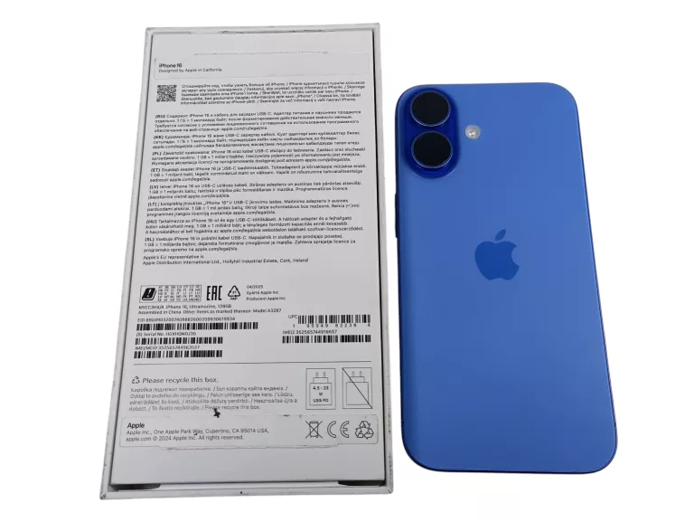 SMARTFON APPLE IPHONE 16 5G 128GB 6.1" ULTRAMARYNA
