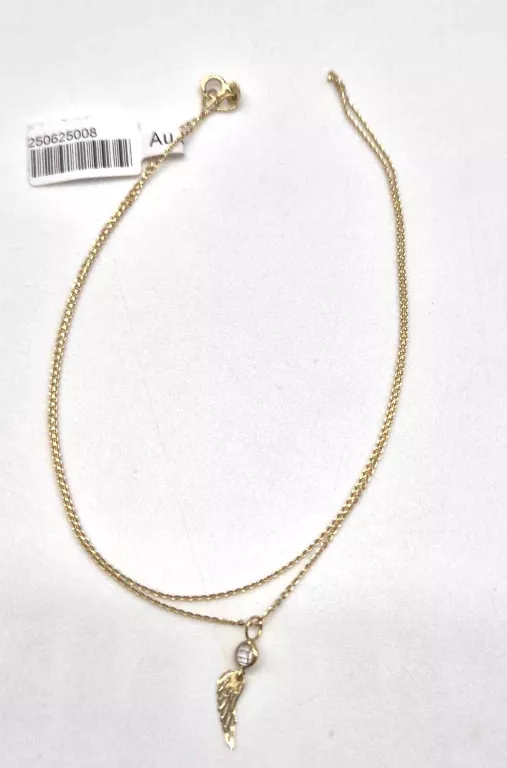 DELIKATNY ZŁOTY ŁAŃCUSZEK Z ZAWIESZKĄ 1.15G/585/45CM