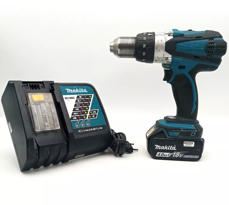 WKRĘTARKA MAKITA DHP 458 1 X AKU 4AH + ŁADOWARKA DC18RC