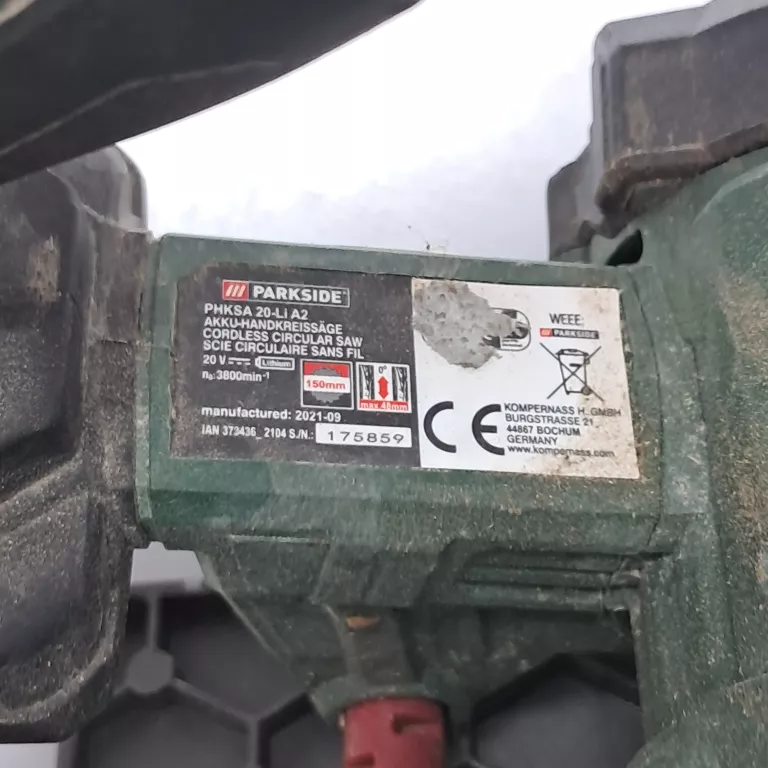 AKUMULATOROWA PIŁA TARCZOWA PARKSIDE PHKSA 20-LI A2 BODY