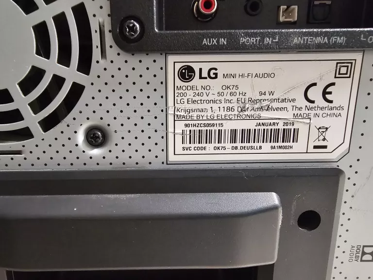 GŁOŚNIK BT KOLUMNA LG OK75 POWER AUDIO 1000W FM USB CD RGB KARAOKE