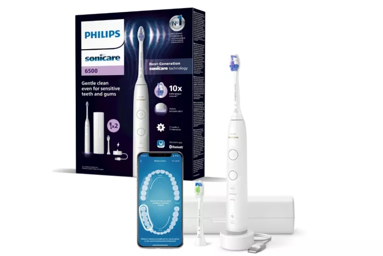 PHILIPS SONICARE 6500 SZCZOTECZKA SONICZNA DWA RODZAJE KOŃCÓWEK HX7410/02