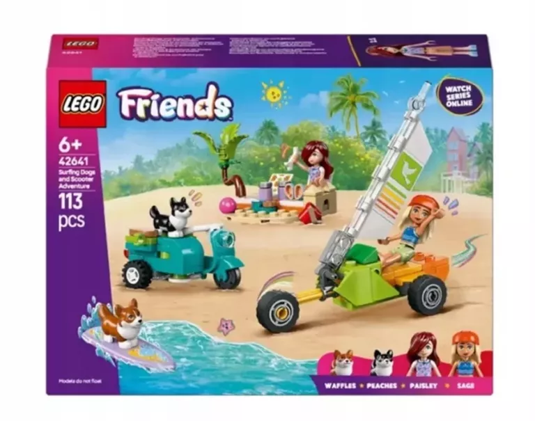 LEGO FRIENDS 42641 PRZYGODA Z SURFUJĄCYMI PSAMI I SKUTEREM