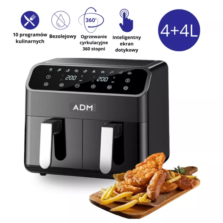 FRYTKOWNICA ADM DOUBLE AIR FRYER – 2 KOSZE 8L