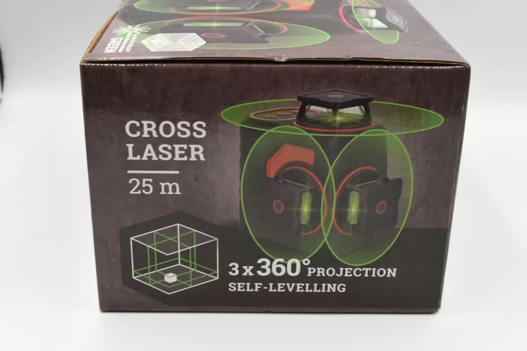 MEEC TOOLS CROSS LASER KRZYŻOWY ZIELONY 3X360°
