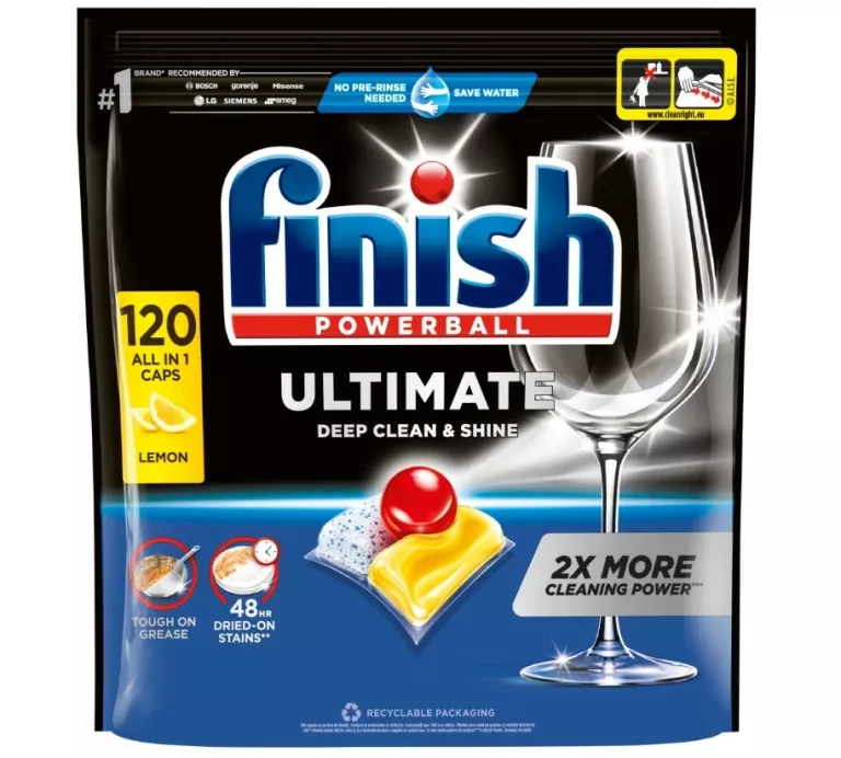 KAPSUŁKI DO ZMYWARKI FINISH POWERBALL ULTIMATE ALL IN 1 LEMON - 120 SZT.