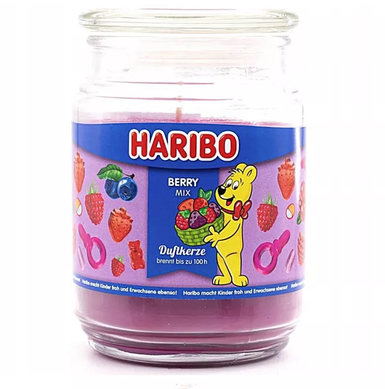 ŚWIECA ZAPACHOWA BERRY MIX HARIBO - WKŁAD 510G - TRUSKAWKA MALINA JAGODA
