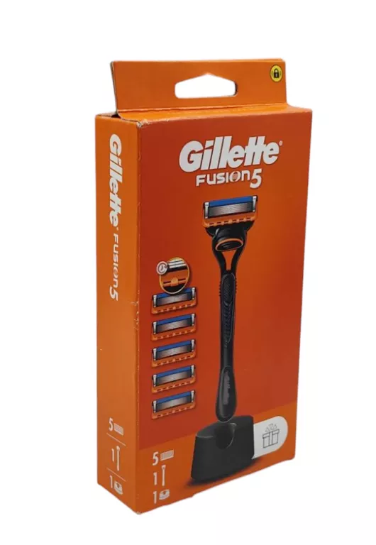 GILLETTE FUSION5 MASZYNKA DO GOLENIA Z PODSTAWKĄ + OSTRZA ZAPASOWE 5SZT.