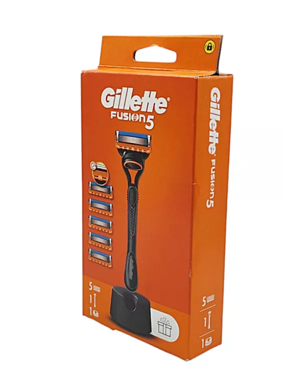 GILLETTE FUSION5 MASZYNKA DO GOLENIA Z PODSTAWKĄ + OSTRZA ZAPASOWE 5SZT.