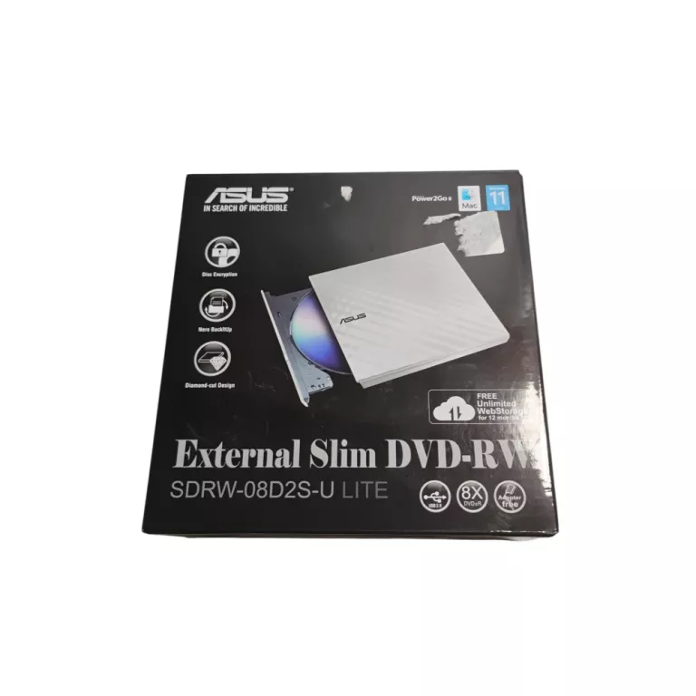 NAGRYWARKA DVD ZEWNĘTRZNA ASUS SDRW-08D2S-U