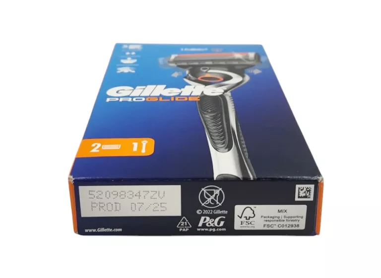 GILLETTE PROGLIDE MASZYNKA DO GOLENIA DLA MĘŻCZYZN, 2 WKŁADY WYMIENNE