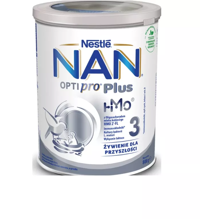 NAN OPTIPRO PLUS 3 HMO PRODUKT NA BAZIE MLEKA DLA MAŁYCH DZIECI 800 G