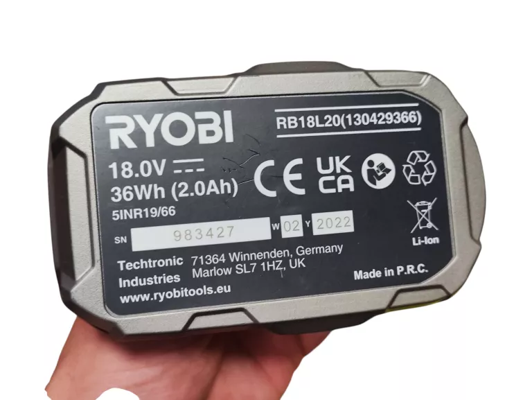 WIERTARKO-WKRĘTARKA UDAROWA RYOBI R18PD3 + ŁADOWARKA, 2 BAT. (2AH I 4AH)