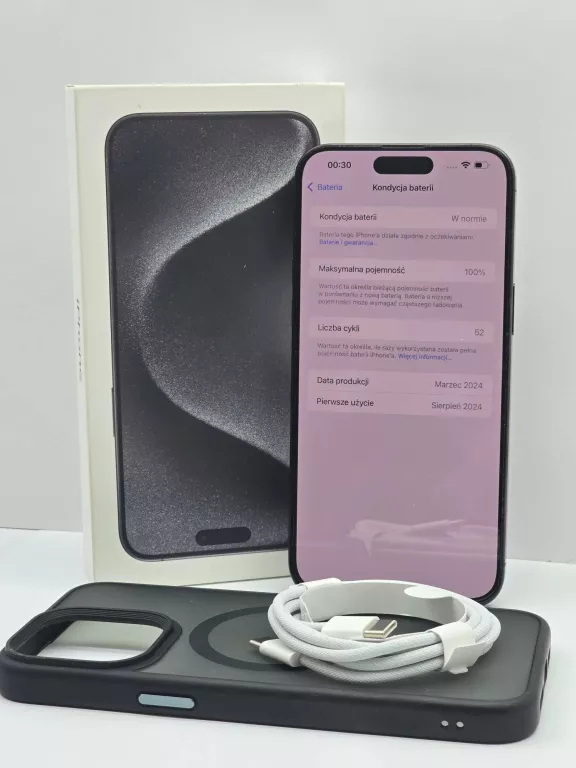 SMARTFON APPLE IPHONE 15 PRO MAX 8/256 GB BAT 100% STAN PERFEKCYJNY !!!