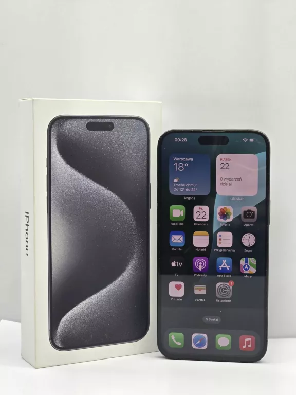 SMARTFON APPLE IPHONE 15 PRO MAX 8/256 GB BAT 100% STAN PERFEKCYJNY !!!