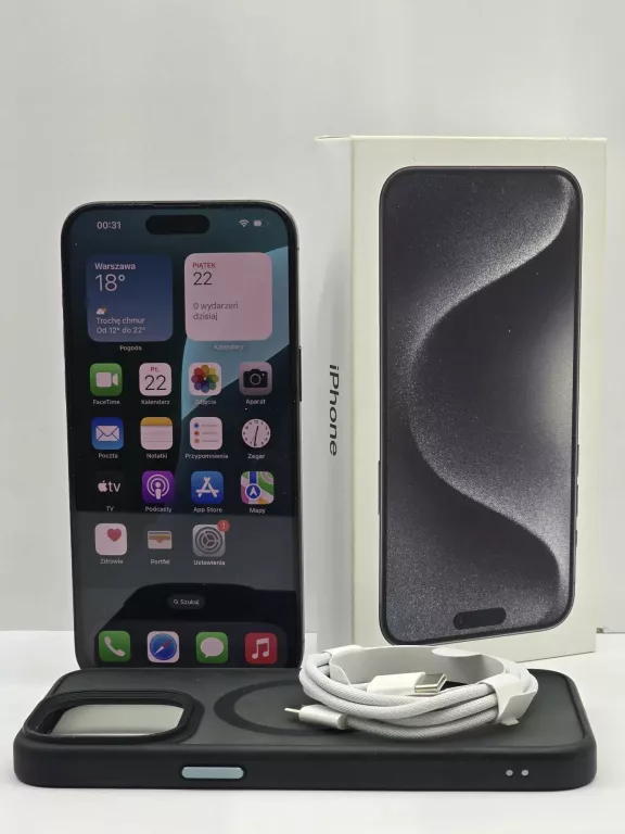 SMARTFON APPLE IPHONE 15 PRO MAX 8/256 GB BAT 100% STAN PERFEKCYJNY !!!