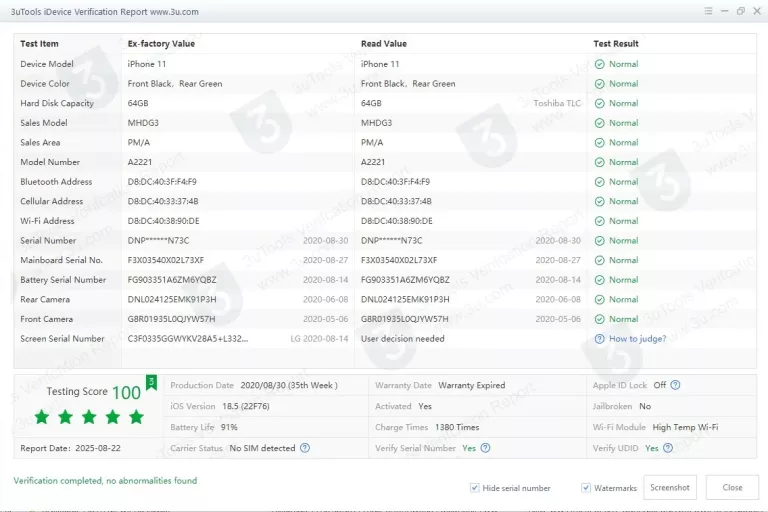 TELEFON APPLE IPHONE 11 64GB 4G KONDYCJA 91% ZIELONY OPIS