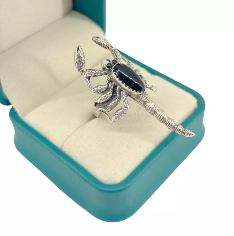 UNIKATOWY SREBRNY PIERŚCIONEK SKORPION 7,40G 925 R.15
