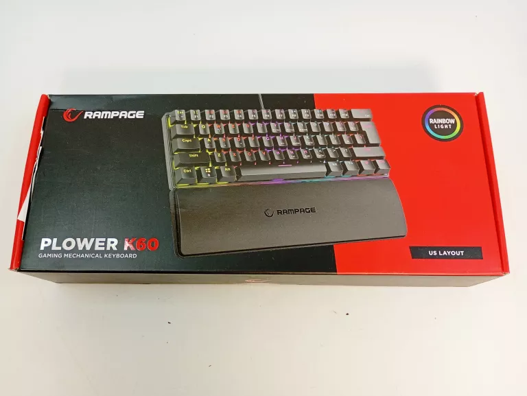 KLAWIATURA RAMPAGE PLOWER K60 CZARNA