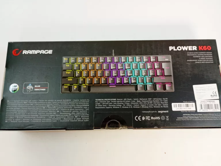 KLAWIATURA RAMPAGE PLOWER K60 CZARNA
