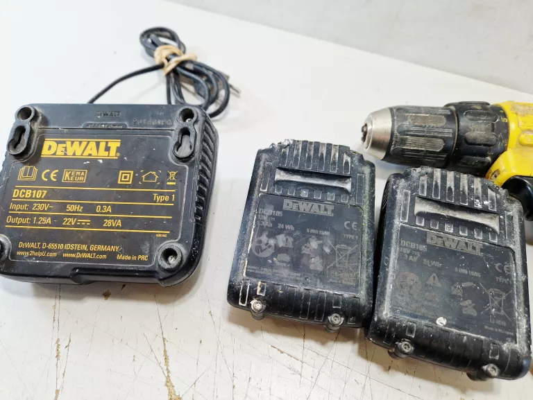 WKRĘTARKA DEWALT DCD771 18V | 2X AKUMULATOR 1.3AH | ŁADOWARKA