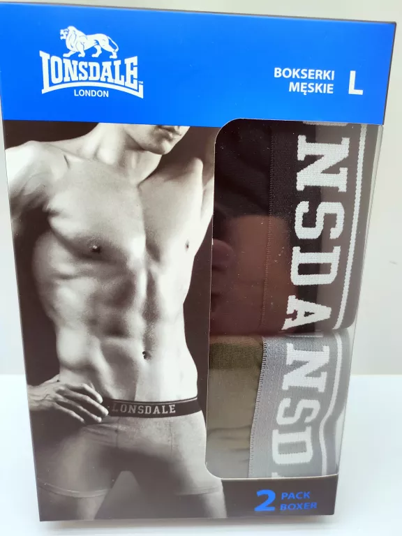 BOKSERKI MĘSKIE 2-PACK LONSDALE ZIELONE-CZARNE L