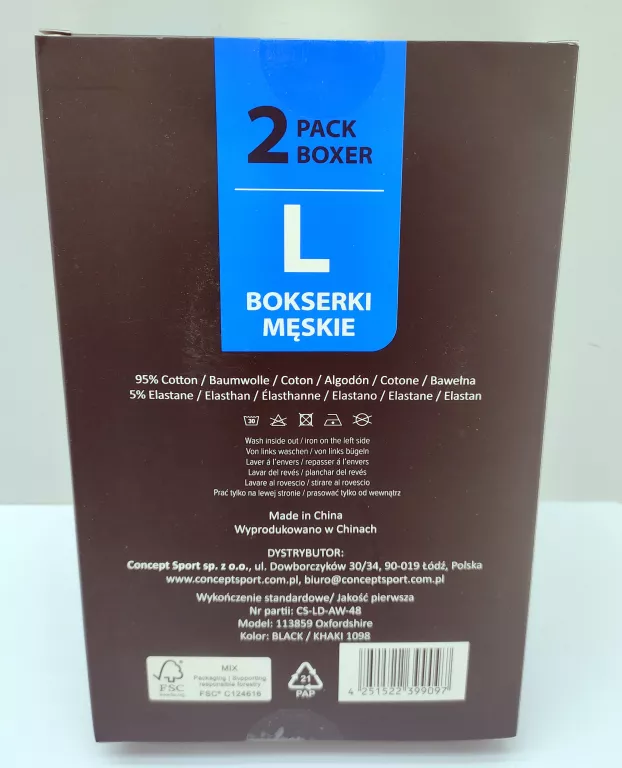 BOKSERKI MĘSKIE 2-PACK LONSDALE ZIELONE-CZARNE L