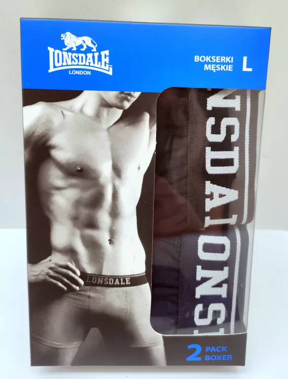 BOKSERKI MĘSKIE 2-PACK LONSDALE GRANAT- CZARNY L