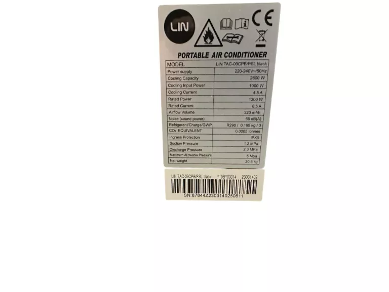 KLIMATYZATOR PRZENOSNY LIN TAC-09CPB PSL KPL